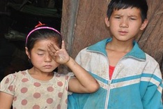 Orphaned children live off foraging