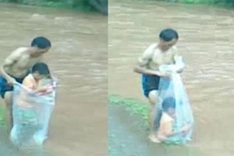 Donors to build bridge on stream now crossed by plastic bag