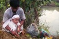 Unfortunate child crying for help