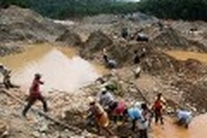Rivers contaminated and dried up for gold