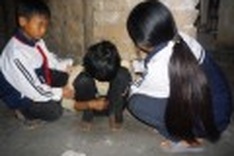 School girl supports family