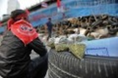 Thai government talks tough, protesters beef up defences