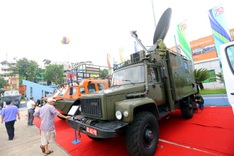 Military vehicles on display for National Day