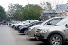 Precious little space for parking in Hanoi