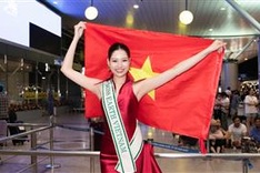 Vietnamese beauty departs for Miss Earth 2024 in Philippines