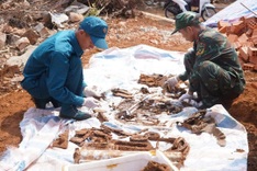 Bones and bullet casings found during Lam Dong excavation