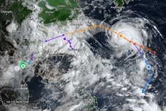 Three storms active in Pacific as Saudel nears Okinawa
