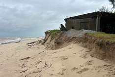 Quang Binh coastline erodes, damaging shrimp farms