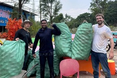 Foreign tourists join post-flood cleanup tour in Thai Nguyen