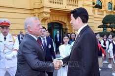 State President hosts welcome ceremony for Jordanian King