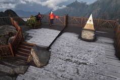 Frost appears on Mount Fansipan for first time this winter