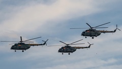 Helicopter ​squadron ​trains for ​military ​parade on Reunification Day