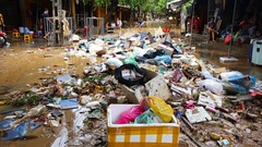 Massive piles of waste engulf Hoi An following historic floods
