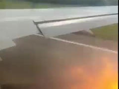 Động cơ máy bay chở khách Nga cháy ngùn ngụt vì va phải chim