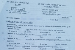 Đáp án gợi ý giải đề thi tiếng Anh vào lớp 10 Hà Nội mã đề 119, 111
