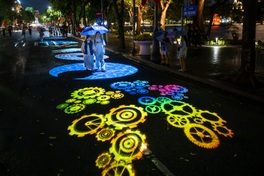 Lighting technology gives Hanoi lake a dazzling night-time look