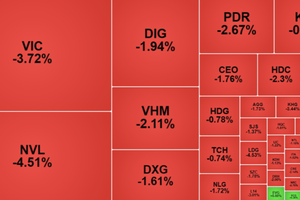 Cổ phiếu bất động sản lao dốc, trụ co kéo không đỡ nổi VN-Index