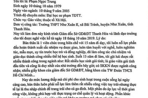 Thêm một giáo viên ở Thanh Hóa xin nghỉ việc vì lương thấp?