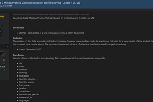 Thông tin cá nhân hàng triệu người dùng Facebook Việt bị hacker phát tán
