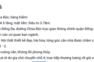 Tin rao bán nhà phố ở Chùa Bộc bất ngờ tăng vọt, giá 300-600 triệu đồng/m2