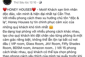 Trang trí phòng theo kiểu bạo dâm, "50 sắc thái", khách sạn ở Cần Thơ bị buộc tháo gỡ