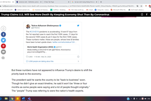 Trump: Sẽ có nhiều cái chết do kinh tế đóng băng hơn là do virus corona