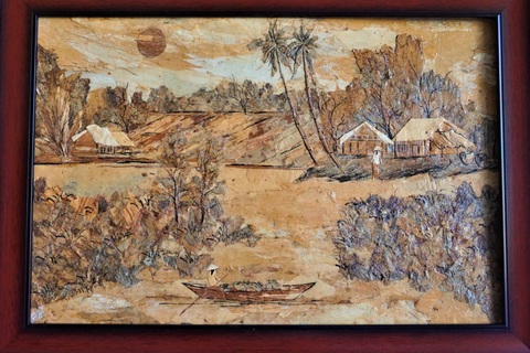 Chàng trai miệt vườn phù phép vỏ tràm, bẹ chuối... thành tranh đắt tiền