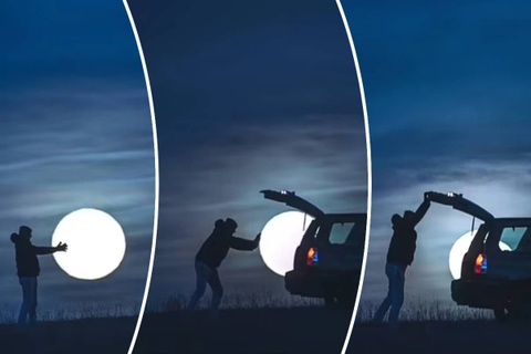 Bộ ảnh cất trăng vào cốp gây sốt trên mạng xã hội