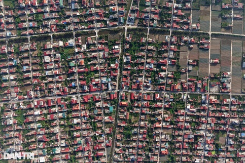 The aerial beauty of coastal checkerboard villages