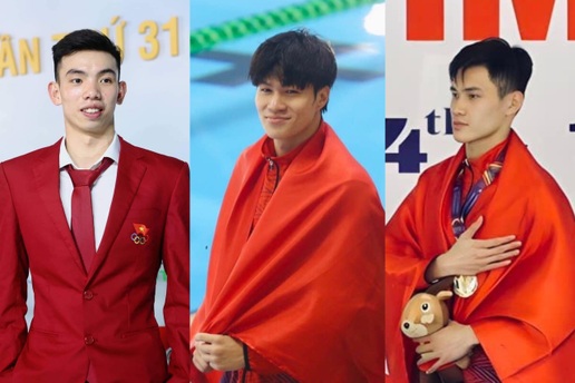 Ba chàng "hoàng tử" của đội tuyển bơi Việt Nam, là kỷ lục gia SEA Games 31