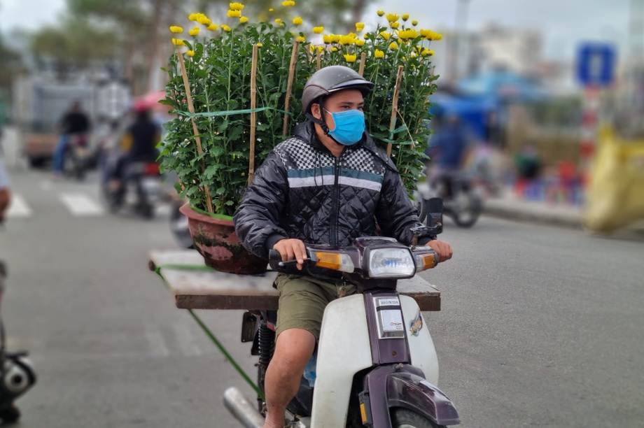 Đà Nẵng: Chợ hoa Tết vắng khách, nghề vận chuyển cũng ế theo