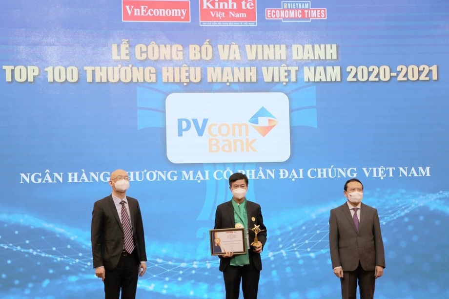 PVcomBank được vinh danh Top 100 thương hiệu mạnh Việt Nam năm 2020-2021